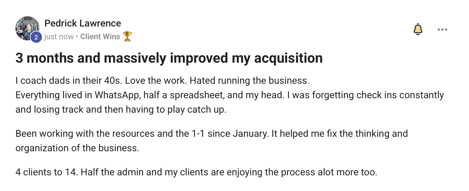 Pedrick Lawrence Testimonial